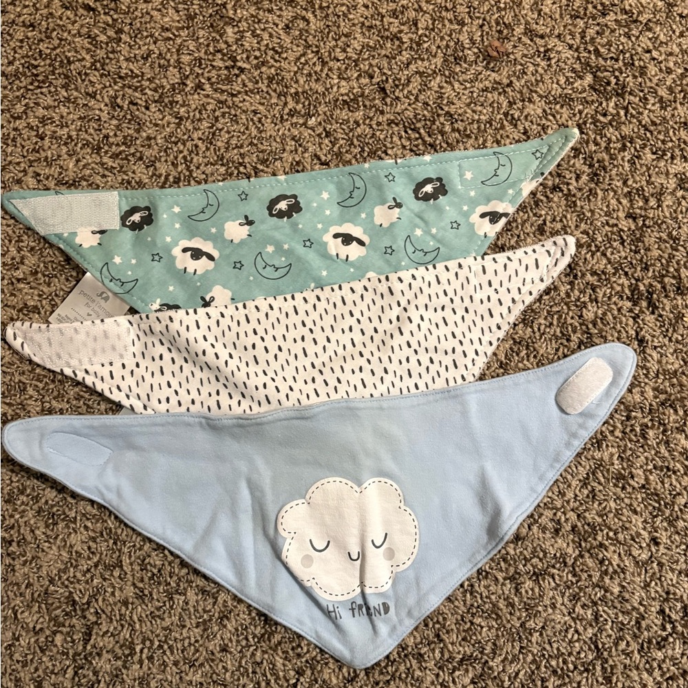 Baby Bandana Bib Set - Velcro - 3 Pack